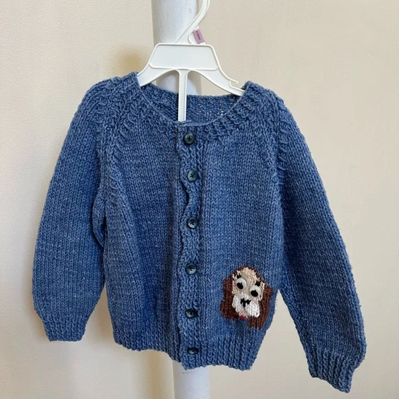 Like NEW Cardigan Sweater Puppy Dogs Toddler Size 9 Months Baby Blue Unbranded - Picture 15 of 16